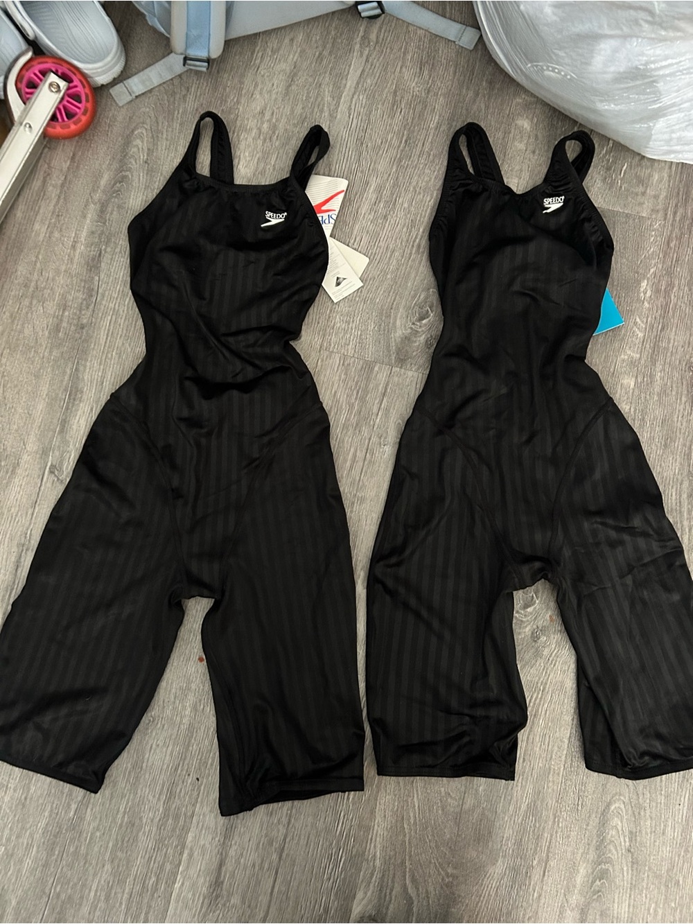Speedo Black Women's Performance Knee-Length Swim Bodysuit (Pair)